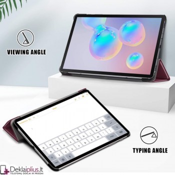 Dirbtinės odos atverčiamas dėklas planšetei - bordo spalvos (Samsung Tab S6 Lite 10.4 (P610/P615)-S6 Lite 2022 (P613/P619)-Tab S6 Lite 2024 (P625/SM-P620NZAAEUE)